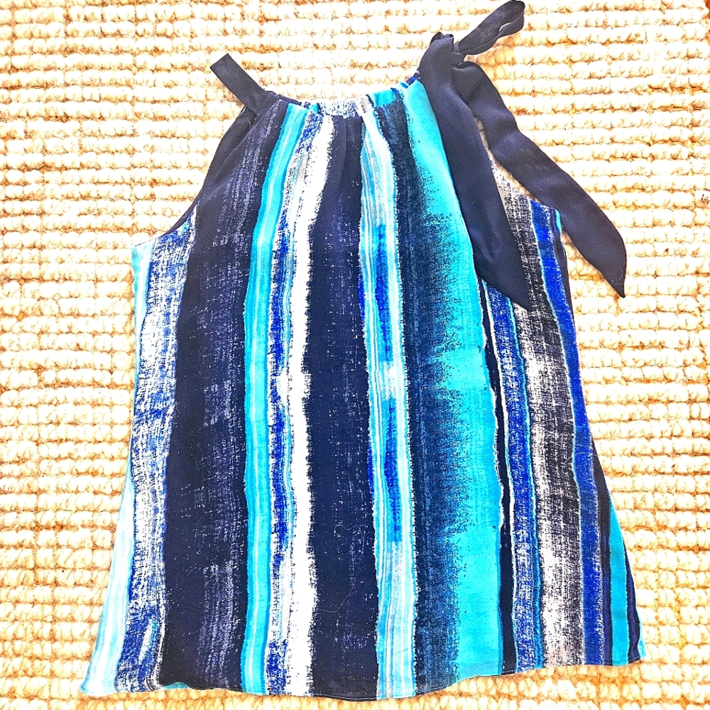Ann Taylor Ribbon Tie Neck Halter Top